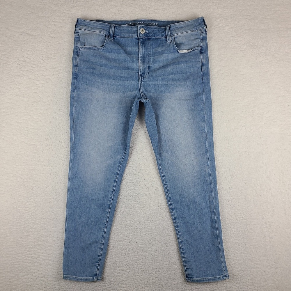 American Eagle Jeans Womens 18 Short Blue Jegging Next Level Stretch Light Wash